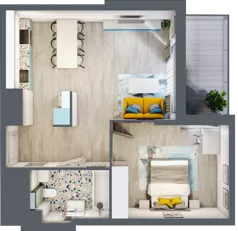 2 pokoje, mieszkanie 50,18 m², piętro 1, oferta nr 20, Apartamenty Talarowa 3, Warszawa, Białołęka, Tarchomin, ul. Talarowa