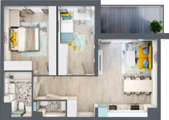 3 pokoje, mieszkanie 57,78 m², piętro 1, oferta nr 11, Apartamenty Talarowa 3, Warszawa, Białołęka, Tarchomin, ul. Talarowa