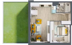 2 pokoje, mieszkanie 49,44 m², parter, oferta nr 6, Apartamenty Talarowa 3, Warszawa, Białołęka, Tarchomin, ul. Talarowa