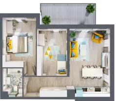 3 pokoje, mieszkanie 59,19 m², piętro 4, oferta nr A-51, Rezydencja Jarzębinowa II, Nowy Dwór Mazowiecki, Kępa Nowodworska, ul. Jarzębinowa 2