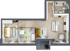 3 pokoje, mieszkanie 57,78 m², piętro 1, oferta nr A-21, Rezydencja Jarzębinowa II, Nowy Dwór Mazowiecki, Kępa Nowodworska, ul. Jarzębinowa 2