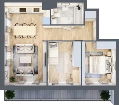 3 pokoje, mieszkanie 58,01 m², piętro 5, oferta nr B32, Osiedle Pogodne bud. A, B, Nowy Dwór Mazowiecki, Nowodworzanka, ul. Pogodna / Leśna / Dębowa