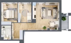 3 pokoje, mieszkanie 55,97 m², piętro 1, oferta nr WP-12, Warzelnicza Park, Warszawa, Białołęka, Brzeziny, ul. Warzelnicza