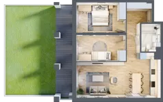 3 pokoje, mieszkanie 63,19 m², piętro 1, oferta nr WP-16, Warzelnicza Park, Warszawa, Białołęka, Brzeziny, ul. Warzelnicza