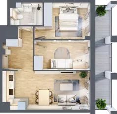 3 pokoje, mieszkanie 53,68 m², piętro 1, oferta nr WP-13, Warzelnicza Park, Warszawa, Białołęka, Brzeziny, ul. Warzelnicza