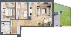 3 pokoje, mieszkanie 55,97 m², piętro 1, oferta nr WP-12, Warzelnicza Park, Warszawa, Białołęka, Brzeziny, ul. Warzelnicza