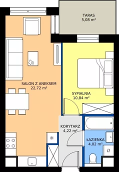 2 pokoje, mieszkanie 41,80 m², piętro 1, oferta nr M18, Wywrockiego 11 - mieszkania, Rzeszów, Staroniwa, ul. Wywrockiego 11