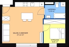 2 pokoje, mieszkanie 40,87 m², parter, oferta nr A2, Rodzinna Malta, Poznań, Warszawskie-Pomet-Maltańskie, Komandoria, ul. Bnińska