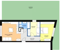3 pokoje, mieszkanie 59,93 m², parter, oferta nr A4, Rodzinna Malta, Poznań, Warszawskie-Pomet-Maltańskie, Komandoria, ul. Bnińska