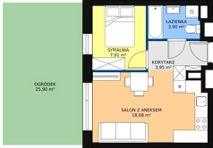 2 pokoje, mieszkanie 33,84 m², parter, oferta nr B3, Rodzinna Malta, Poznań, Warszawskie-Pomet-Maltańskie, Komandoria, ul. Bnińska