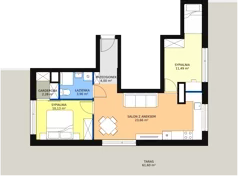 3 pokoje, apartament 55,58 m², piętro 3, oferta nr B16, Rodzinna Malta, Poznań, Warszawskie-Pomet-Maltańskie, Komandoria, ul. Bnińska