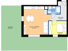 2 pokoje, mieszkanie 47,71 m², parter, oferta nr C4, Rodzinna Malta, Poznań, Warszawskie-Pomet-Maltańskie, Komandoria, ul. Bnińska