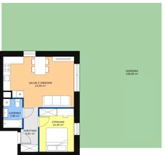 2 pokoje, mieszkanie 42,17 m², parter, oferta nr C6, Rodzinna Malta, Poznań, Warszawskie-Pomet-Maltańskie, Komandoria, ul. Bnińska