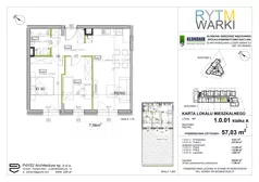 3 pokoje, mieszkanie 57,03 m², parter, oferta nr 1.A.0.01, Rytm Warki, Warka, ul. Armii Krajowej 4A, 4B