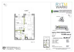 2 pokoje, mieszkanie 36,09 m², parter, oferta nr 1.B.0.49, Rytm Warki, Warka, ul. Armii Krajowej 4A, 4B
