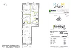 4 pokoje, mieszkanie 78,93 m², piętro 1, oferta nr 1.B.1.59, Rytm Warki, Warka, ul. Armii Krajowej 4A, 4B