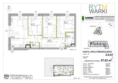 4 pokoje, mieszkanie 67,63 m², parter, oferta nr 2.0.01, Rytm Warki, Warka, ul. Armii Krajowej 4A, 4B