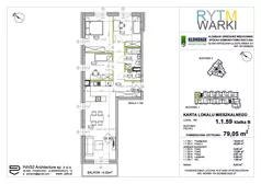 4 pokoje, mieszkanie 79,05 m², piętro 1, oferta nr 1.B.1.59, Rytm Warki, Warka, ul. Armii Krajowej 4A, 4B