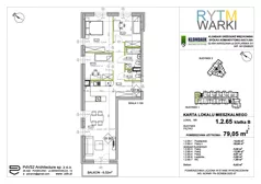 4 pokoje, mieszkanie 79,05 m², piętro 2, oferta nr 1.B.2.65, Rytm Warki, Warka, ul. Armii Krajowej 4A, 4B