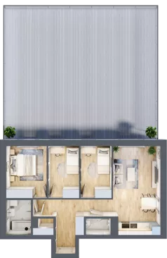 4 pokoje, mieszkanie 68,26 m², piętro 1, oferta nr 1, Choiny 3 Budynek B3, Lublin, Czechów Północny, ul. Choiny 3