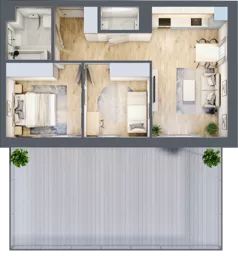 3 pokoje, mieszkanie 54,19 m², piętro 1, oferta nr 3, Choiny 3 Budynek B3, Lublin, Czechów Północny, ul. Choiny 3