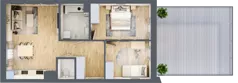 3 pokoje, mieszkanie 60,84 m², piętro 1, oferta nr 31, Choiny 3 Budynek B3, Lublin, Czechów Północny, ul. Choiny 3