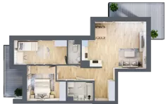 3 pokoje, mieszkanie 67,15 m², piętro 2, oferta nr 59, Choiny 3 Budynek B3, Lublin, Czechów Północny, ul. Choiny 3