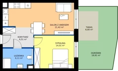 2 pokoje, mieszkanie 48,05 m², parter, oferta nr 36, Choiny 3 Budynek B2, Lublin, Czechów Północny, ul. Choiny 3
