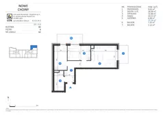 3 pokoje, mieszkanie 55,28 m², piętro 4, oferta nr 62, Choiny 3 Budynek B2, Lublin, Czechów Północny, ul. Choiny 3