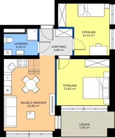 4 pokoje, mieszkanie 68,34 m², piętro 2, oferta nr M28, Ogrody Reymonta, Niemcz, ul. Władysława Reymonta