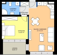 2 pokoje, mieszkanie 49,82 m², parter, oferta nr M1, Ogrody Reymonta, Niemcz, ul. Władysława Reymonta