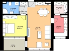 2 pokoje, mieszkanie 61,34 m², piętro 1, oferta nr M19, Ogrody Reymonta, Niemcz, ul. Władysława Reymonta