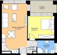 2 pokoje, mieszkanie 49,73 m², parter, oferta nr M9, Ogrody Reymonta, Niemcz, ul. Władysława Reymonta