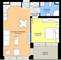 2 pokoje, mieszkanie 49,82 m², parter, oferta nr M12, Ogrody Reymonta, Niemcz, ul. Władysława Reymonta