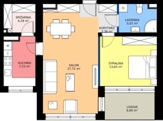 2 pokoje, mieszkanie 61,34 m², piętro 1, oferta nr M18, Ogrody Reymonta, Niemcz, ul. Władysława Reymonta