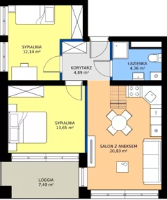 4 pokoje, mieszkanie 68,34 m², piętro 2, oferta nr M33, Ogrody Reymonta, Niemcz, ul. Władysława Reymonta