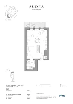 1 pokój, mieszkanie 55,37 m², parter, oferta nr J.00.M.01, SUDEA, Wrocław, Borek, Krzyki, ul. Sudecka