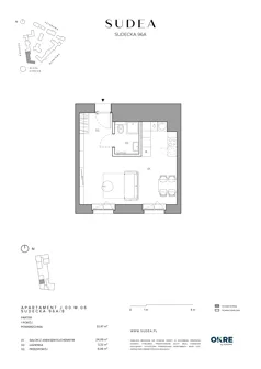 1 pokój, mieszkanie 33,47 m², parter, oferta nr J.00.M.06, SUDEA, Wrocław, Borek, Krzyki, ul. Sudecka
