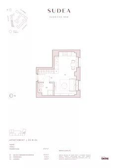 1 pokój, apartament 26,61 m², parter, oferta nr J.00.M.04, SUDEA, Wrocław, Borek, Krzyki, ul. Sudecka
