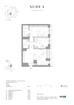 3 pokoje, mieszkanie 73,53 m², parter, oferta nr 2.00.M.02, SUDEA, Wrocław, Borek, Krzyki, ul. Sudecka