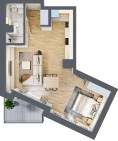 1 pokój, mieszkanie 47,56 m², parter, oferta nr A.02, Dolna Górna Wilda, Poznań, Wilda, Wilda, ul. Górna Wilda