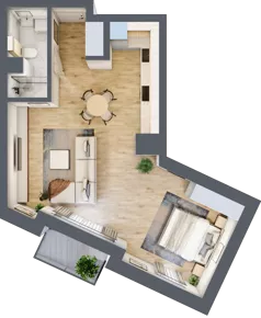 1 pokój, mieszkanie 47,02 m², piętro 1, oferta nr A.12, Dolna Górna Wilda, Poznań, Wilda, Wilda, ul. Górna Wilda