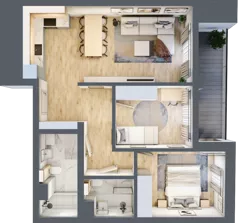 3 pokoje, mieszkanie 61,35 m², piętro 3, oferta nr A.34, Dolna Górna Wilda, Poznań, Wilda, Wilda, ul. Górna Wilda