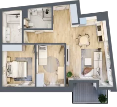 3 pokoje, mieszkanie 63,61 m², piętro 1, oferta nr B.16, Dolna Górna Wilda, Poznań, Wilda, Wilda, ul. Górna Wilda