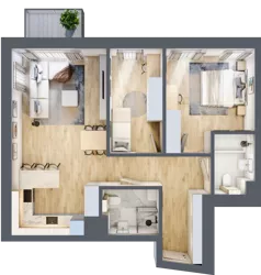 3 pokoje, mieszkanie 72,97 m², piętro 2, oferta nr B.22, Dolna Górna Wilda, Poznań, Wilda, Wilda, ul. Górna Wilda