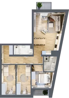 4 pokoje, mieszkanie 81,09 m², piętro 5, oferta nr C.52, Dolna Górna Wilda, Poznań, Wilda, Wilda, ul. Górna Wilda