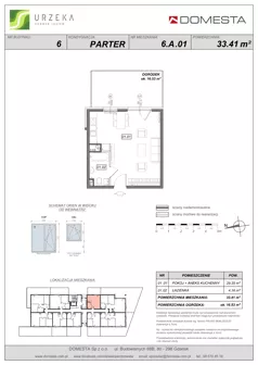 1 pokój, mieszkanie 33,41 m², parter, oferta nr 6.A.01, Urzeka - budynek 6 , Gdańsk, Jasień, ul. Guderskiego / Czermińskiego