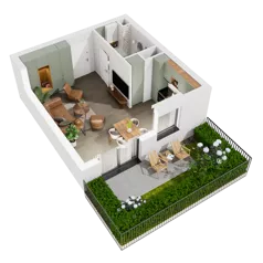 1 pokój, mieszkanie 33,41 m², parter, oferta nr 6.A.01, Urzeka - budynek 6 , Gdańsk, Jasień, ul. Guderskiego / Czermińskiego