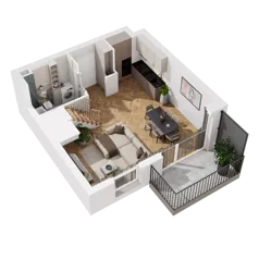 1 pokój, mieszkanie 60,60 m², piętro 2, oferta nr B1.A.09, Awionika, Gdańsk, Matarnia, ul. Radiowa