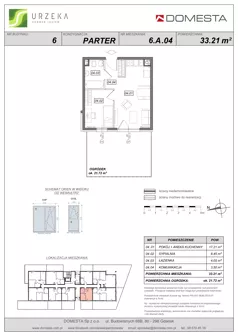 2 pokoje, mieszkanie 33,21 m², parter, oferta nr 6.A.04, Urzeka - budynek 6 , Gdańsk, Jasień, ul. Guderskiego / Czermińskiego